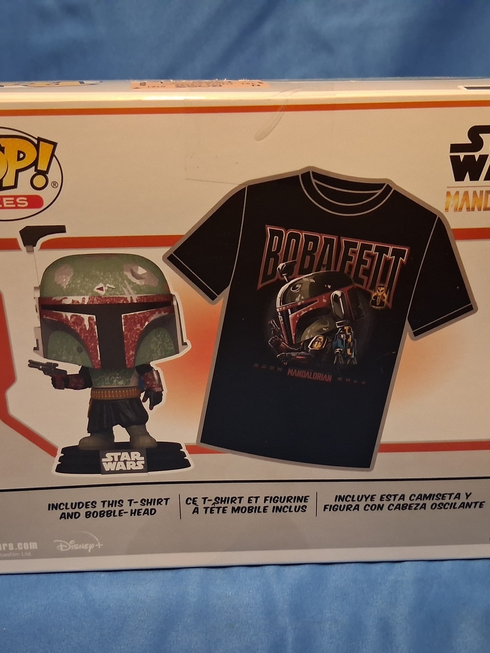 Funko Pop! Tees Star Wars Mandalorian Boba Fett Vinyl + Black Tee Men M - Picture 2 of 4